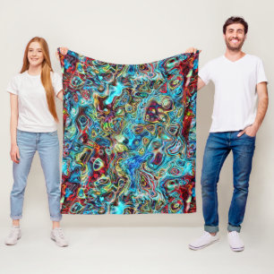Abstrakt Konstnärlig Retro Coola Vågar Art Mönster Fleecefilt