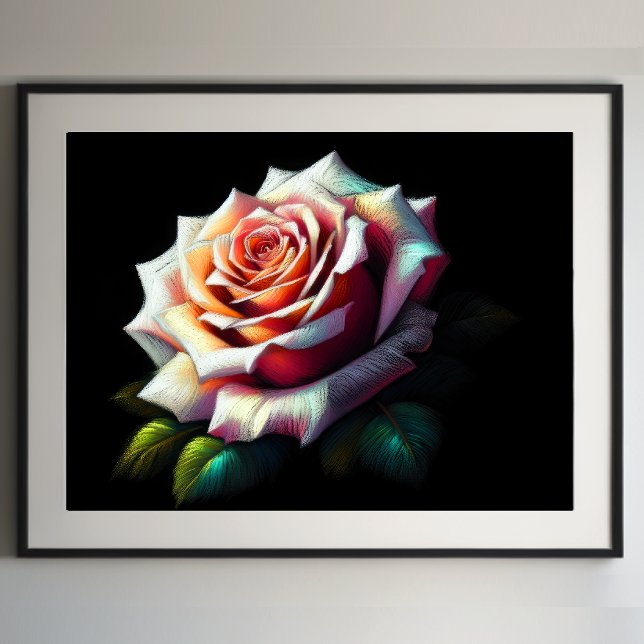 Abstrakt Konstnärliga Rosa ros Poster (Skapare uppladdad)