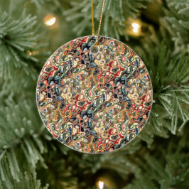 Abstrakt konstornament julgransprydnad keramik