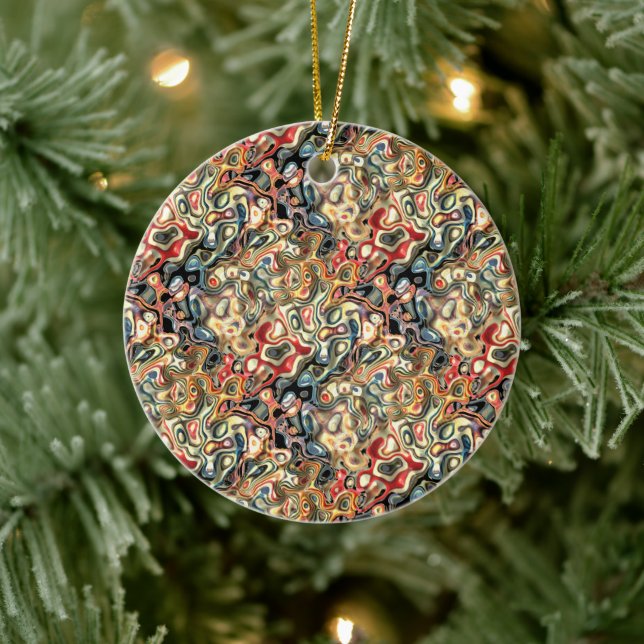 Abstrakt konstornament julgransprydnad keramik (Träd)