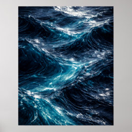 Abstrakt Konstposter med Djuphavsvattenkrusningar Poster