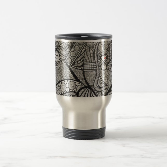 Abstrakt konsttravel mug resemugg (Center)