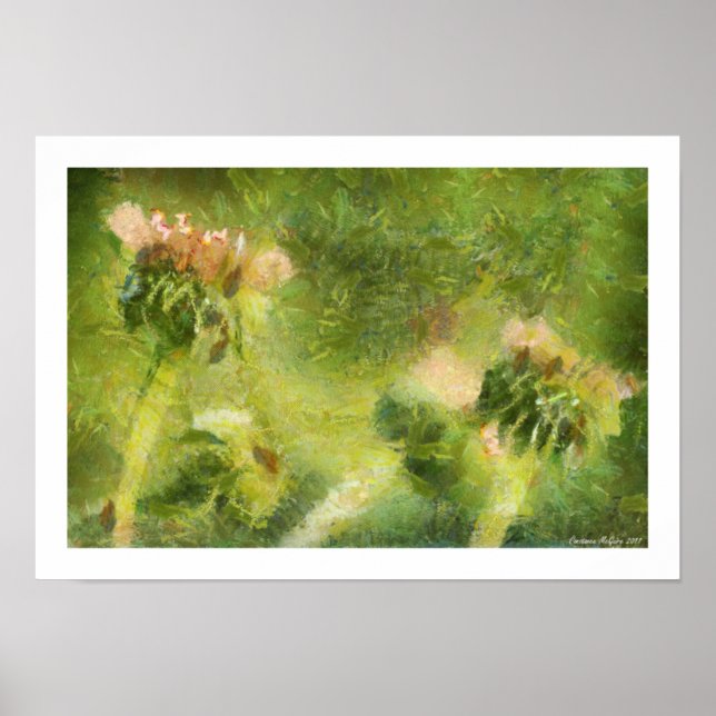 Abstrakt konstverk för rosa blommor poster (Framsidan)