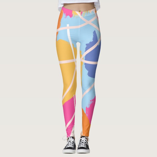 Abstrakt konstverk leggings (Framsida)