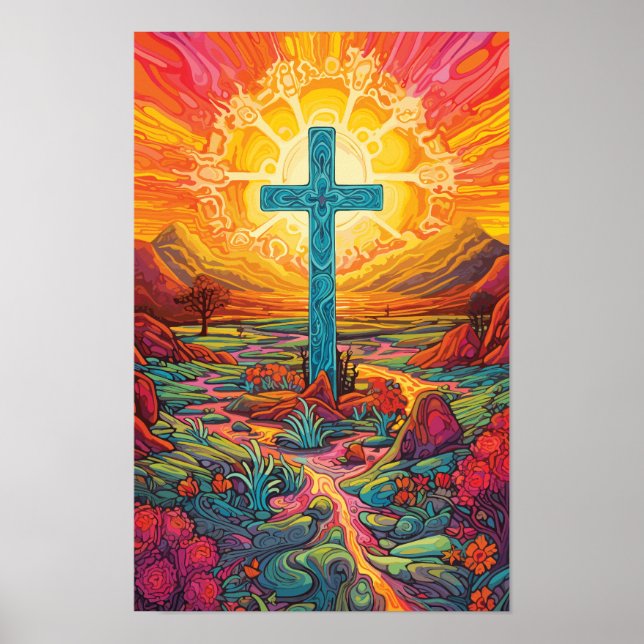 Abstrakt Kor Psychedelic Chicano Art Poster (Framsidan)