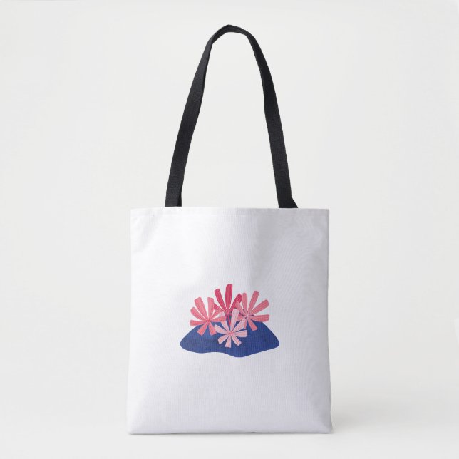 Abstrakt korall blomster minimalistisk  tygkasse (Framsida)