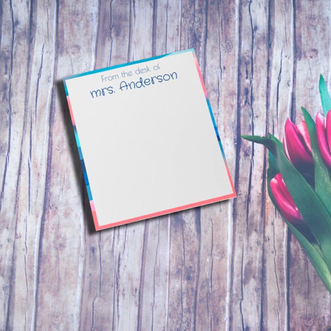 Abstrakt korallblått gräns anteckningsblock (Skapare uppladdad)