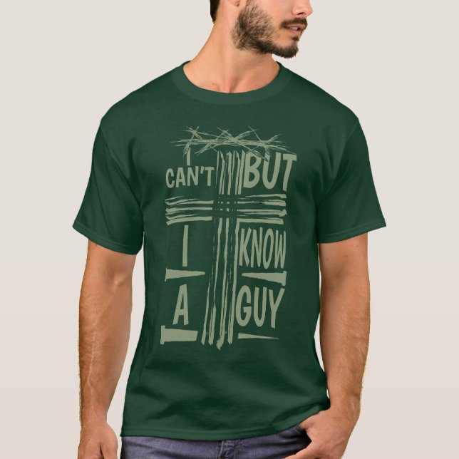 Abstrakt Kors och Krona Jag Känner en Kille T Shirt (Framsida)