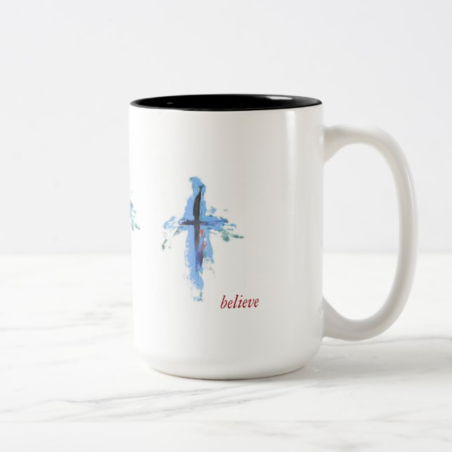 Abstrakt kors på 15 oz mugg (Höger)