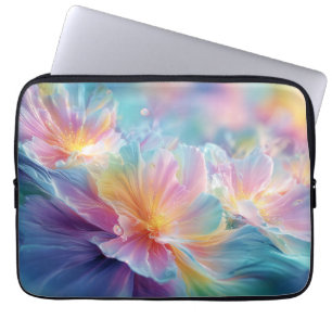 Abstrakt kosmisk blommande explosion i pastell laptop fodral