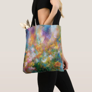 Abstrakt kosmisk blomster explosion i pastellfärge tygkasse