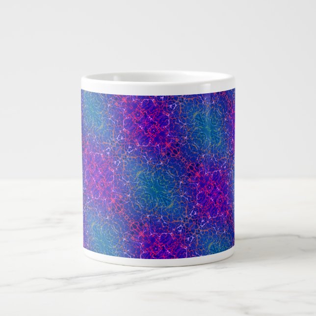 Abstrakt kosmisk damastmönster jumbo mugg (Framsidan)