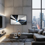 Abstrakt Kosmisk Portal Canvastryck<br><div class="desc">Utforska det oändliga med denna imponerande futuristiska konst. En geometrisk svart-vit portal avslöjar en stjärnhimmel och en ljusblå energipuls i mitten. Perfekt för modern inredning,  interiördesign och science fiction-projekt.</div>