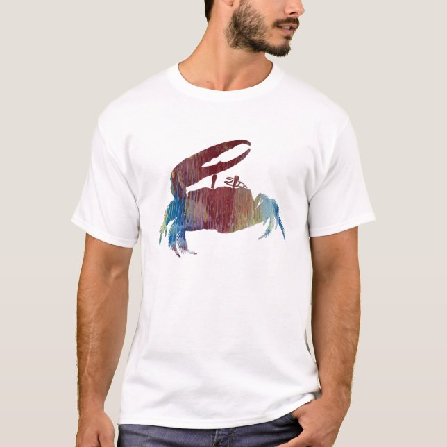Abstrakt krabbasilhouette tee shirt (Framsida)