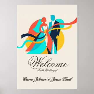Abstrakt krämbröllopsaffisch  poster