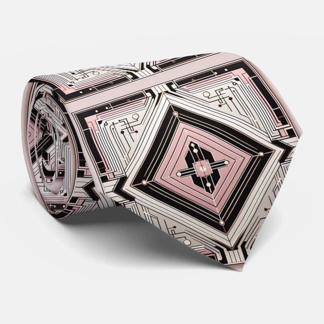 Abstrakt kretskort - Retro Art Deco Slips (Rullad)