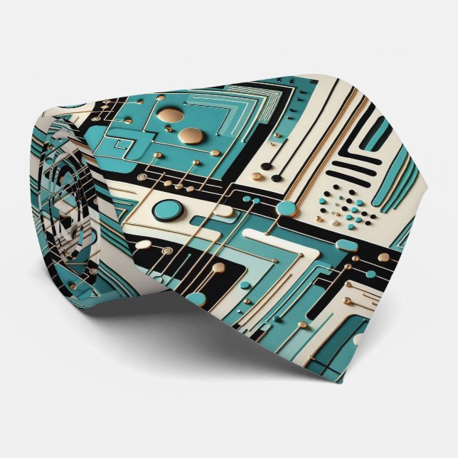 Abstrakt kretskort - Retro Mid Century Modern Slips (Rullad)