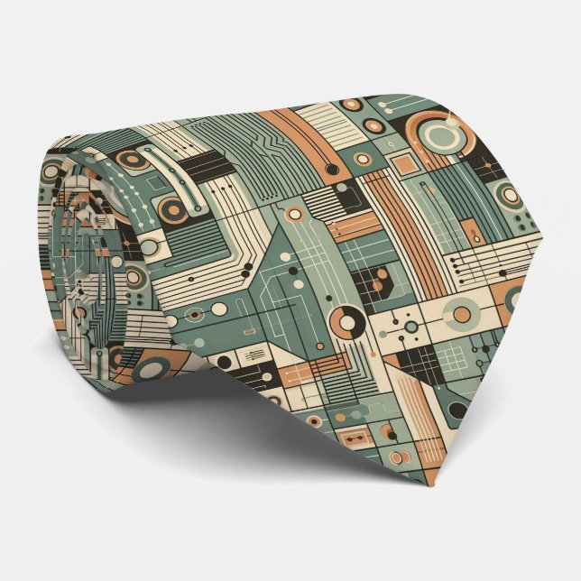 Abstrakt kretskort - Retro Mid Century Modern Slips (Rullad)