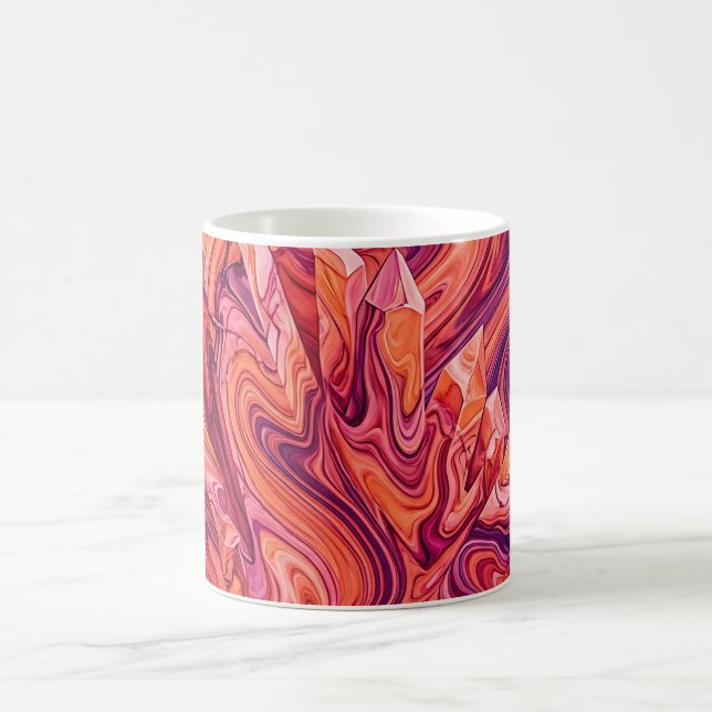 Abstrakt kristall solnedgång orange kaffemugg (Center)