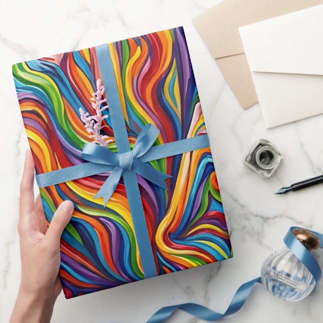 Abstrakt kristallregnbåge smält inslagspapper presentpapper (Gifting)