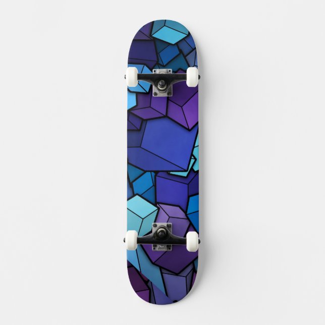 Abstrakt kubes skateboard bräda 20,5 cm (Framsida)