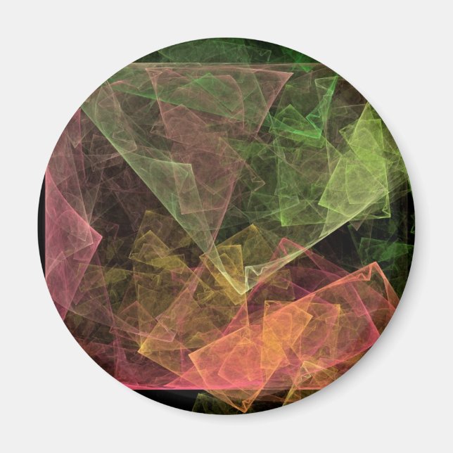 Abstrakt Kubisk Konst Magnet (Framsidan)