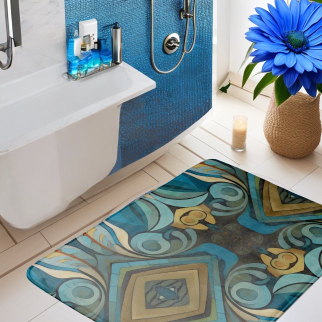 Abstrakt Kubist Inspired Art Deco 9 Badrumsmatta (Skapare uppladdad)