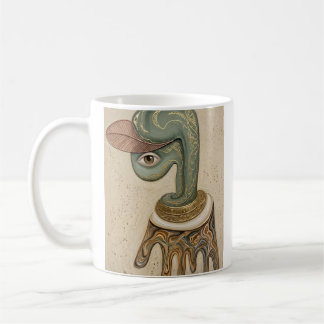Abstrakt kubistisk surrealistisk spiralantecknings kaffemugg