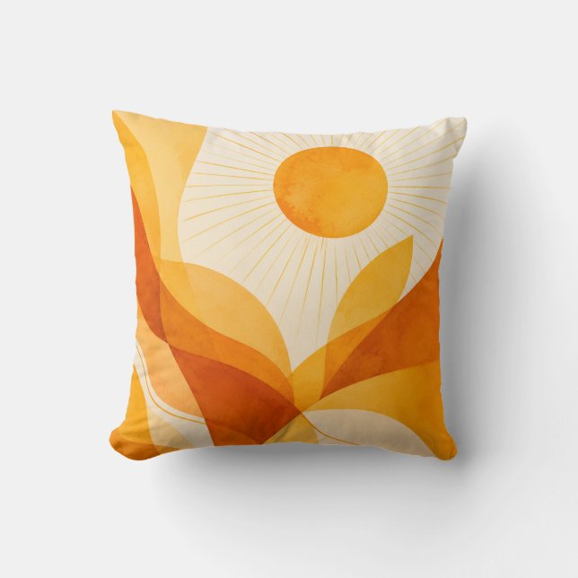 Abstrakt Kudd med Golden Sunrise Kudde (Framsida)