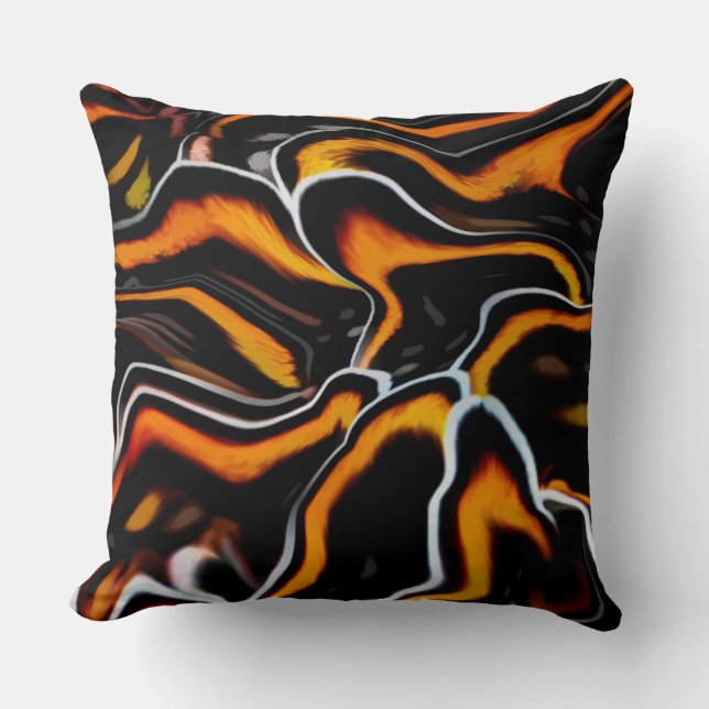 Abstrakt kudde med rostvågmönsterdesign (Framsida)