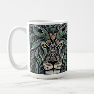 Abstrakt Kung Lejon Kaffemugg