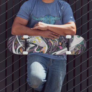 Abstrakt Kurvor för färgton Mini Skateboard Bräda 18,5 Cm