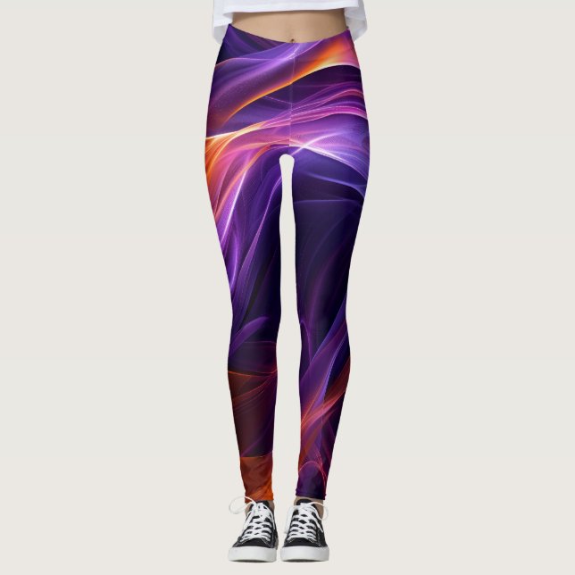 Abstrakt Kurvor Leggings (Framsida)