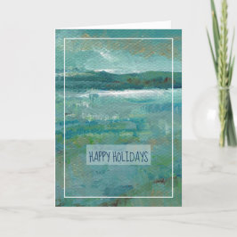 Abstrakt Kustnära med bergsmålning Helgkort