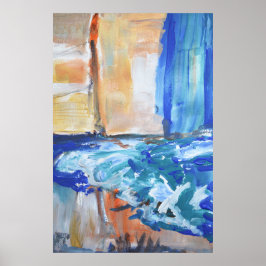 Abstrakt kustvattenfall poster
