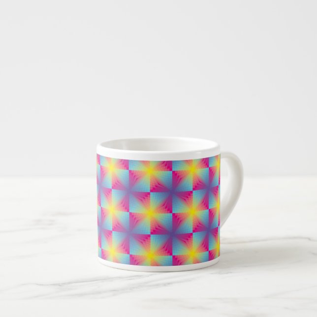 Abstrakt kvadrerar vektormosaiken espressomugg (Framsida höger)
