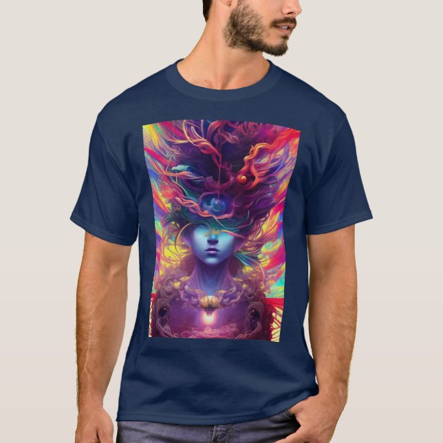 Abstrakt kvinna ansikte t shirt (Framsida)