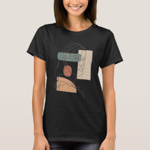 Abstrakt Kvinna Modern Minimalist Abstrakt Line Ar T Shirt