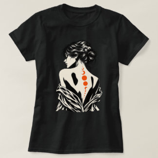 Abstrakt Kvinna Rygg Modern Grafisk Konst T Shirt