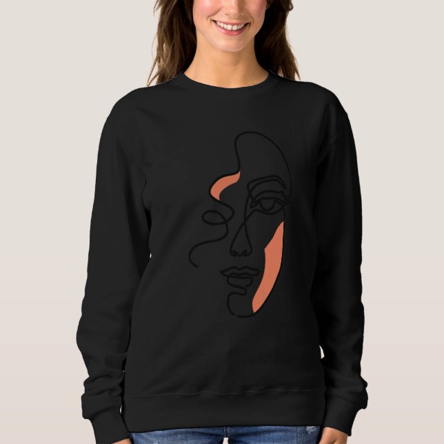 Abstrakt kvinnlig ansikte t shirt (Framsida)