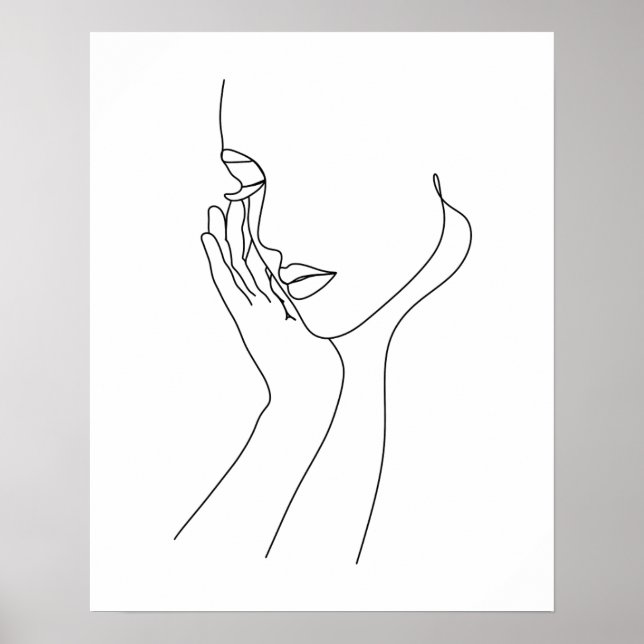 Abstrakt Kvinnokonst på Ansikte Poster (Framsidan)