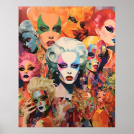 Abstrakt Kvinnor ansikte Poster