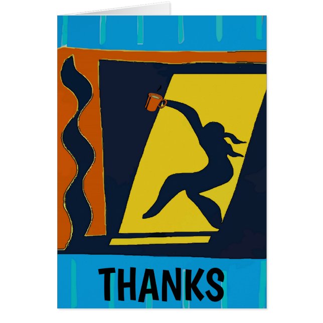 Abstrakt Kvinnor med kaffe Hälsningskort (Framsidan)