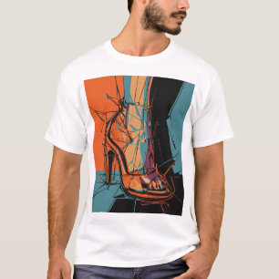 Abstrakt Kvinnors Snyggt för skiddesign Konstnärli T Shirt