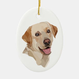 Abstrakt Labrador Konst Julgransprydnad Keramik
