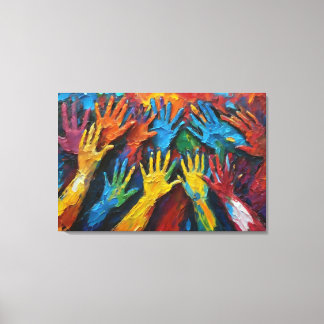 Abstrakt lackering Den representerar mångfald Canvastryck