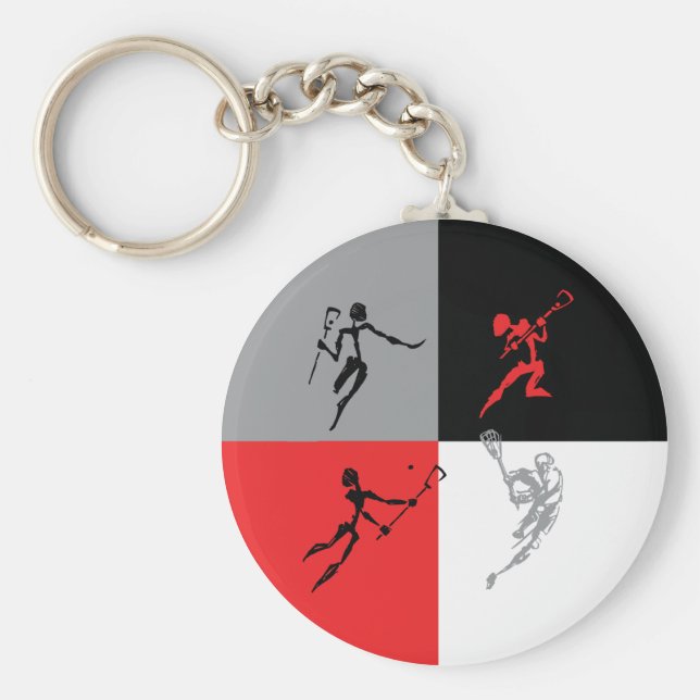 Abstrakt Lacrosse Nyckelring (Framsidan)