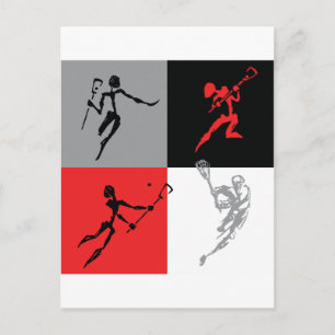 Abstrakt Lacrosse Vykort