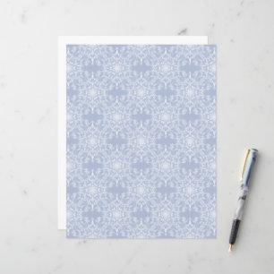 Abstrakt Lacy Fractal Snowflake Mönster på Blue
