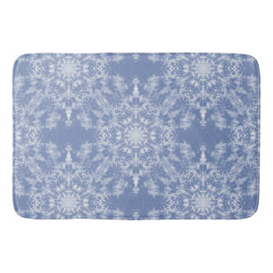 Abstrakt Lacy Fractal Snowflake Mönster på Blue Badrumsmatta